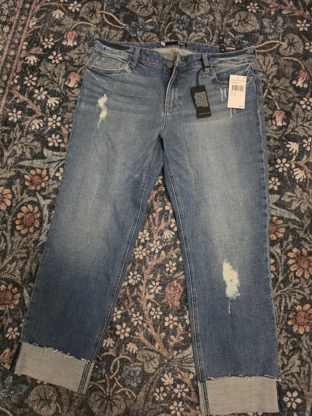 Kut from the Kloth Light Blue Distressed Cropped Jeans